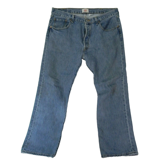 Levi's 501 jeans Men's 38 x 30 Regular Fit Straight blue denim pants button fly - Picture 1 of 12